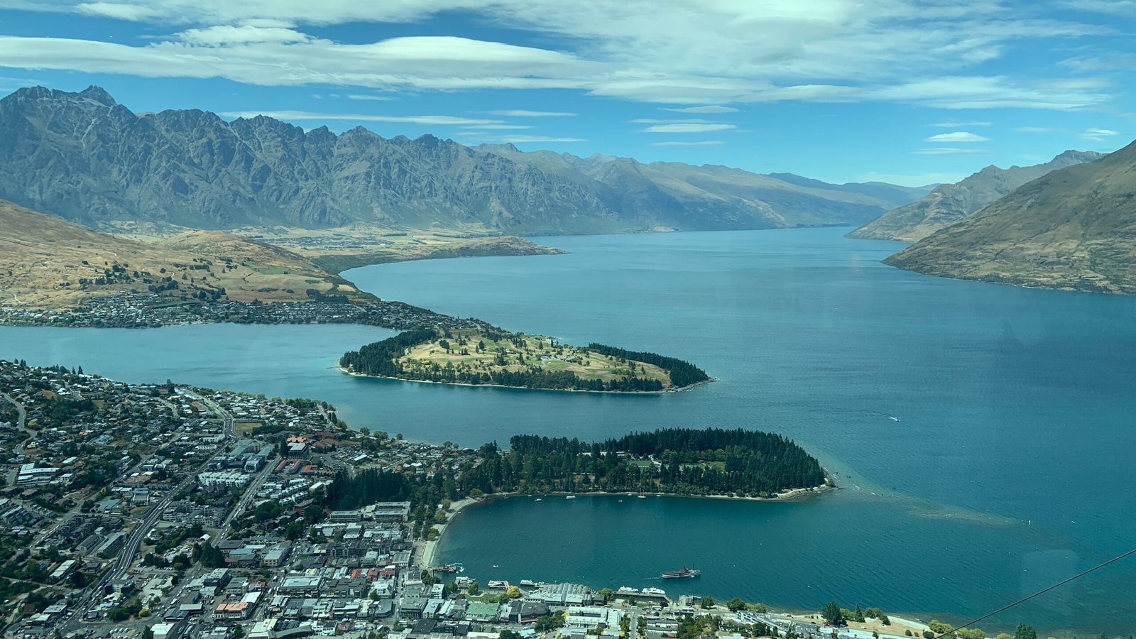 Panoramic view from hilltop in Queenstown